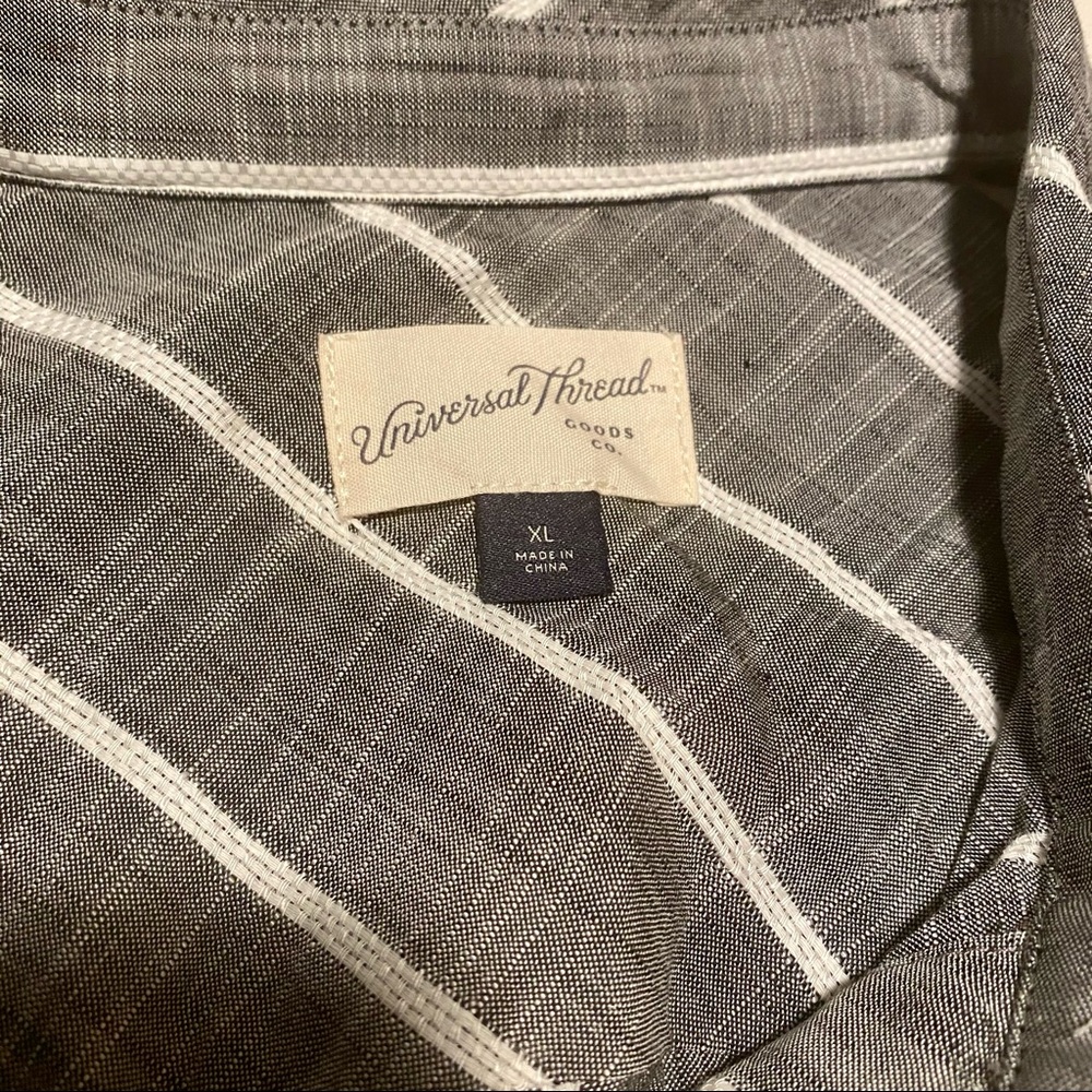 Striped Grey Universal Thread Button Down - Picture 5 of 7
